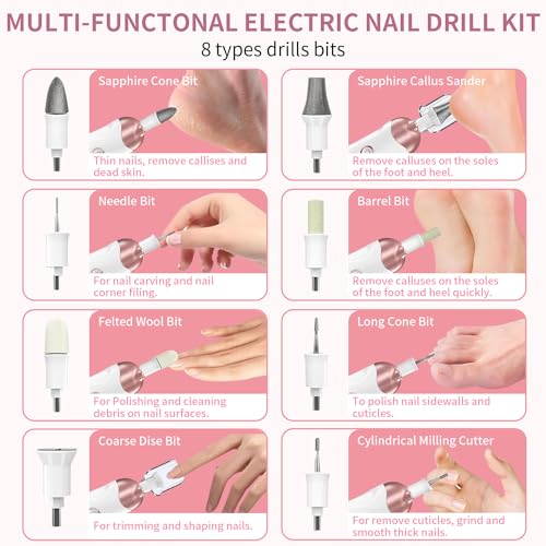 Rechargeable Electric Manicure Pedicure Kit with Multiple Attachments for Home Salon Use - Image 5