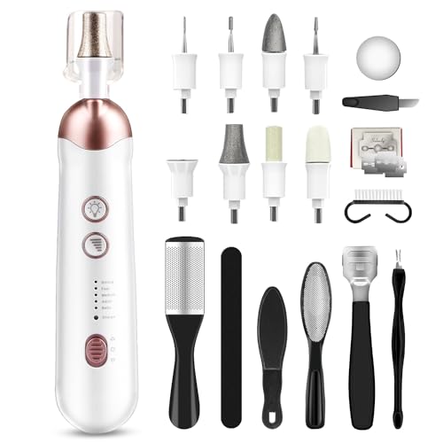 Rechargeable Electric Manicure Pedicure Kit with Multiple Attachments for Home Salon Use