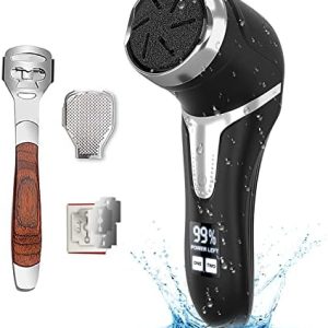 Electric foot scrub for smoother, softer feet.