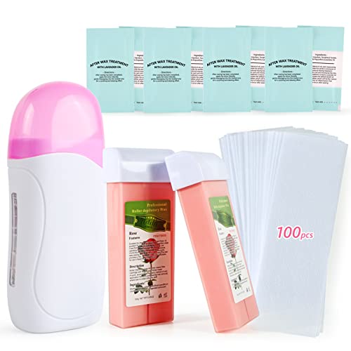 Nair Argan Oil 3.4 oz Roll-On Wax Hair Removal Kit with Easy Application