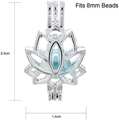 10 Silver Pearl Cage Lockets for DIY Aromatherapy Jewelry - Image 2