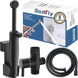 ?Matte Black Handheld Bidet Sprayer with Adjustable Pressure Control?