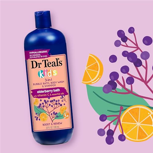 Dr Teal's Kids 3-in-1 Sleep Elderberry Bubble Bath 14 oz for Gentle Relaxation - Image 6