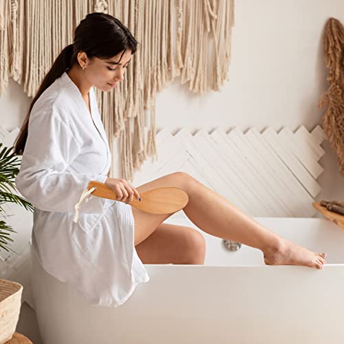 2 Piece Natural Boar Bristle Body Brush Set for Gentle Skin Exfoliation and Smoothing - Image 7