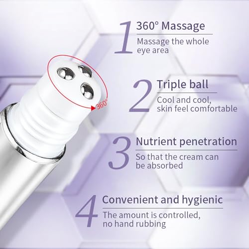 20g Eye Cream for Dark Circles with 3 Roller Applicators - Image 5