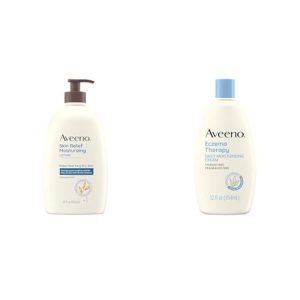 Aveeno 24-Hour Moisturizing Lotion and Eczema Therapy Body Cream 12 oz