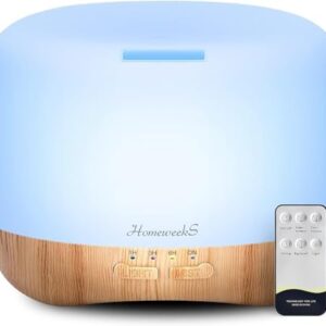 300ml Ultrasonic Essential Oil Diffuser with Remote and Timer, White