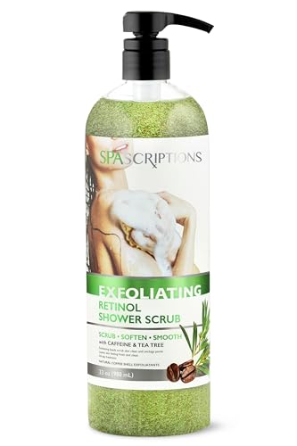 Spascriptions 33 fl oz Exfoliating Retinol Shower Scrub with Caffeine and Tea Tree