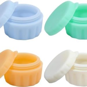 RONRONS 20ml Mini Silicone Travel Containers for Cosmetics, Leak-Proof Jars with Lids