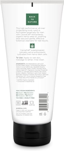 Andalou Naturals CannaCell MEN Body Wash, 8.5 oz. - Image 2