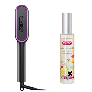 TYMO Hair Straightener Brush with Heat Protectant Spray
