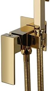 Gold Bidet Sprayer Set for Toilet with Hot/Cold Valve