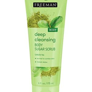 Green Tea Sugar Body Scrub 12 oz for Deep Cleansing and Exfoliation