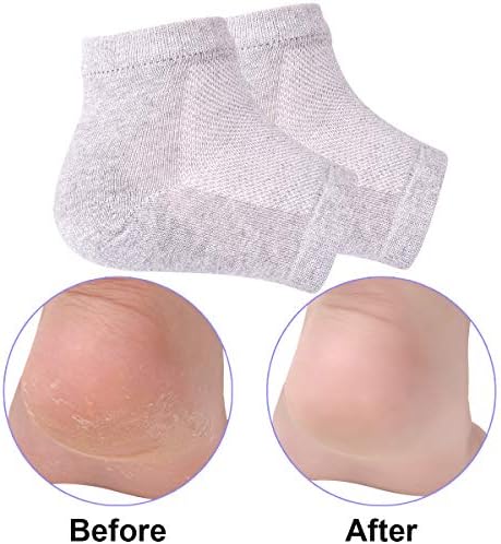Grey Moisturizing Gel Heel Socks for Foot Care - Image 6
