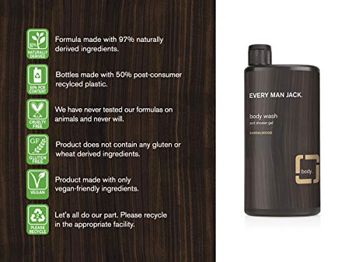 Every Man Jack Sandalwood Body Wash Twin Pack, 16.9 oz - Image 3