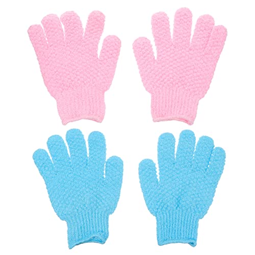 NOLITOY 2 Pairs Mermaid Scrub Gloves for Exfoliating Dead Skin, Polyester, One Size
