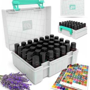Essential Oil Organizer Case for 35 Bottles, Stickers Included