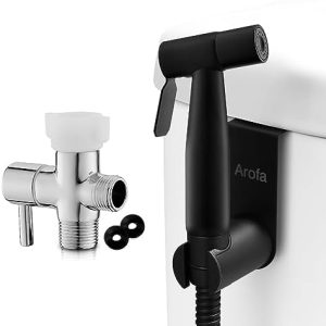 Adjustable Black Bidet Sprayer with T-Valve Connector