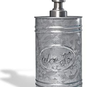 Autumn Alley Grey Galvanized Farmhouse Soap Dispenser 17.5 oz Rustic Kitchen Bathroom Accessory