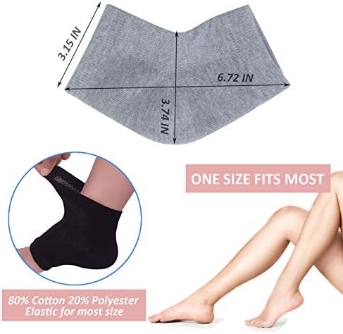 Grey Moisturizing Gel Heel Socks for Foot Care - Image 3