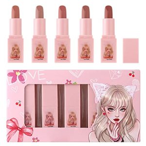 Clear Lip Liner Set with 5 Lipsticks & Balm