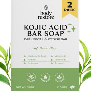 Body Restore 2-Pack Kojic Acid Soap with Green Tea and Vitamins 4.5 oz Bars