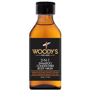 Woody's 3-in-1 Men's Hair Body Face Wash Travel Size 8 oz