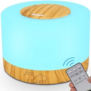 500ml Essential Oil Diffuser with Remote, 7 Color LED Lights and Humidifier