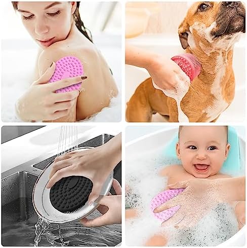 Set of 3 Double-Sided Silicone Loofah Body Scrubbers, Hygienic and Family-Friendly - Image 3