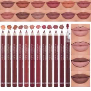 12 Pc Nude Lip Liner Set: Easy & Waterproof