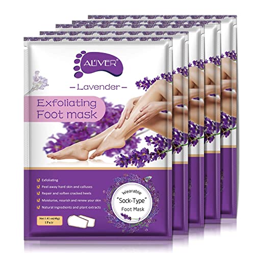 5-Pack Lavender Foot Peel Mask for Soft, Baby Smooth Skin