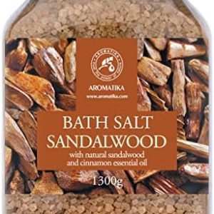 Sandalwood Cinnamon 46 Oz Relaxing Aromatherapy Bath Sea Salt Stress Relief Soak