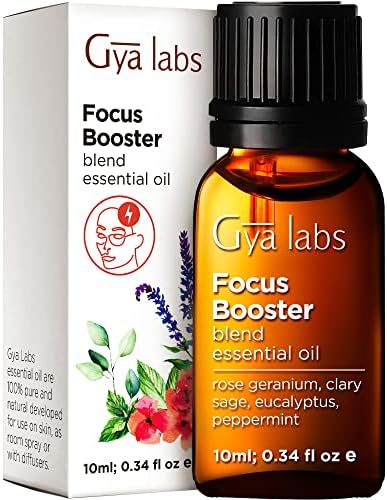 Gya Labs Minty Fresh Focus Booster Essential Oil Blend 0.34 fl oz Clarity Formula