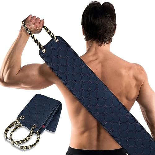 39-Inch Double-Sided Exfoliating Back Scrubber with Easy Grip Handles for All Users