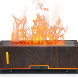 Diffuserlove 200ml Flame Essential Oil Diffuser, Dark Brown