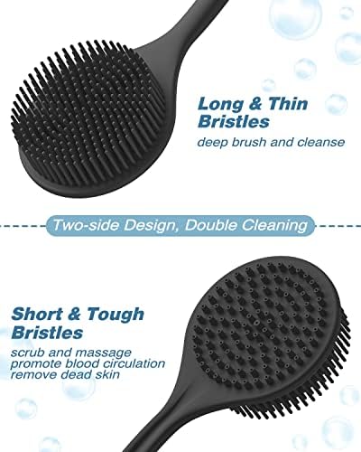 Silicone Back Scrubber & Bath Glove Set with Hooks - Image 3