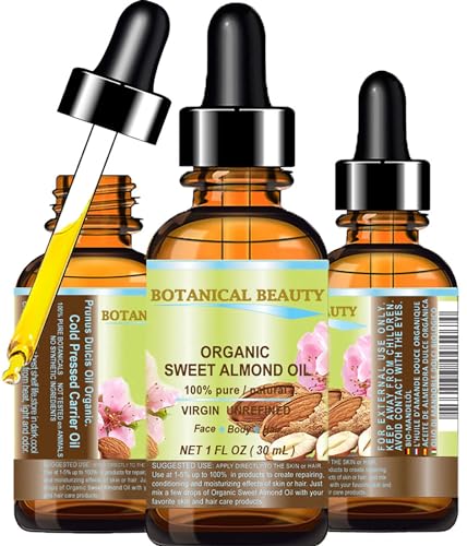 Organic Almond Oil for Face, Skin, Hair ? 1 oz