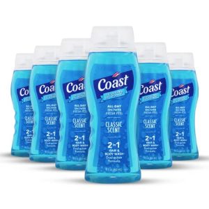 Coast 2-in-1 Hair & Body Wash ? Men?s 6 Pack