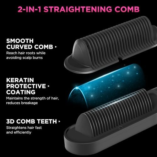 Prizm Professional Hair Straightener 1 Inch Plates Fast Heat Less Frizz 4 Temp Settings - Image 2