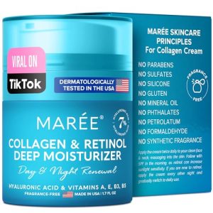 MAREE 50ml Collagen Face Cream: Hydrating Day Night Moisturizer for All Skin Types