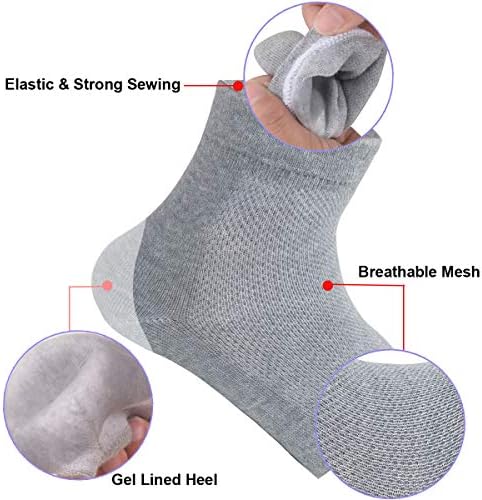 Grey Moisturizing Gel Heel Socks for Foot Care - Image 2