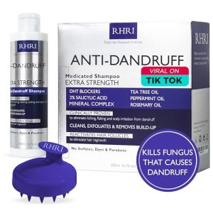 Men's 8 oz Anti-Fungal Dandruff Shampoo with Salicylic Acid and Scalp Brush