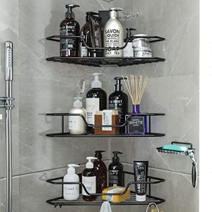 Black Stainless Steel Shower Caddy with Soap Holder