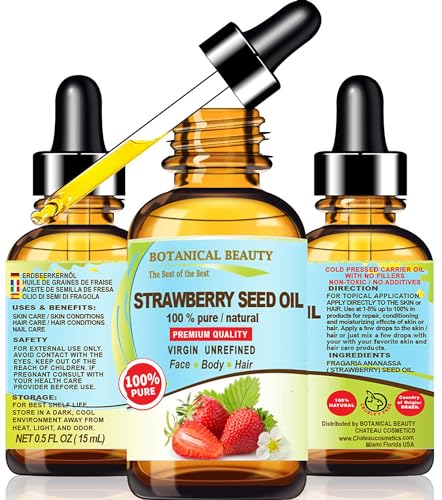 Strawberry Seed Oil ? 100% Pure Cold Pressed, 0.5 oz.