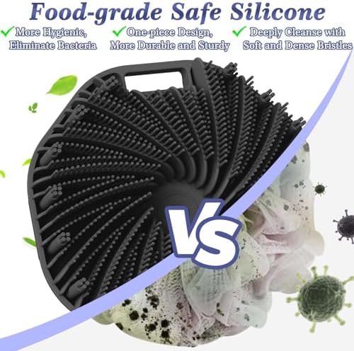 Silicone Back Scrubber & Bath Glove Set with Hooks - Image 4