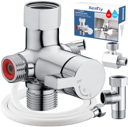 SonTiy 4-Way Bidet Valve Kit with Brass Tee