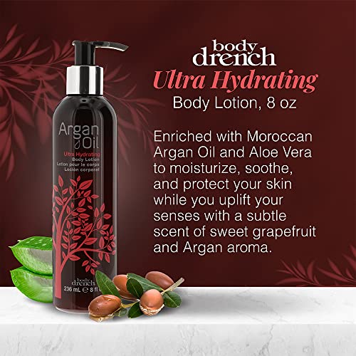 Body Drench Argan Oil Ultra Hydrating Lotion for Dry Skin, 8 fl oz - Image 2