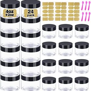 24-Piece Plastic Jar Set for Cosmetics & Crafts