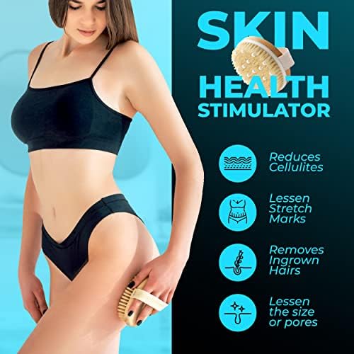 Natural Bristle Dry Body Brush for Smooth Skin and Lymphatic Drainage 10 Inch - Image 3