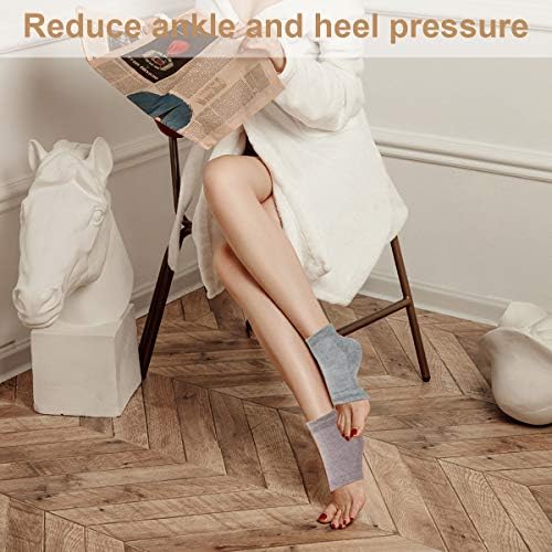 Grey Moisturizing Gel Heel Socks for Foot Care - Image 8